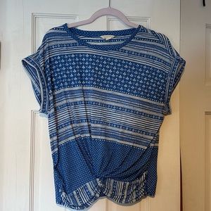 Lucky Brand Printed Twist Top
